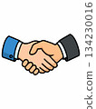 Handshake business vector icon illustration 134230016