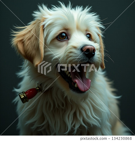 AI generated Adorable fluffy pet radiating warmth and affectionate charm in studio setting 134230868