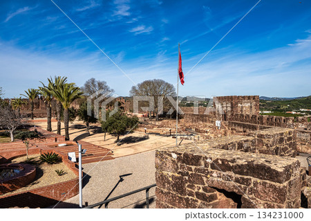 Silves, Portugal - Feb 21, 2025: Silves Castle in the South of Portugal in the Algarve region Silves, Portugal - Feb 21, 2025: Silves Castle in the South of Portugal in the Algarve region 134231000