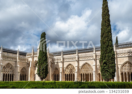 Batalha, Portugal - Mar 07, 2025: Monastery of Batalha is a Dominican convent in the civil parish of Batalha, Portugal Batalha, Portugal - Mar 07, 2025: Monastery of Batalha is a Dominican convent in the civil parish of Batalha, Portugal 134231039