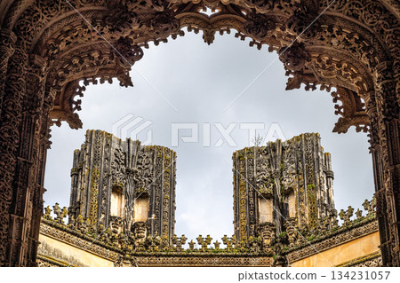 Batalha, Portugal - Mar 07, 2025: The Unfinished Chapels of Monastery of Batalha at Batalha, Portugal. Batalha, Portugal - Mar 07, 2025: The Unfinished Chapels of Monastery of Batalha at Batalha, Portugal. 134231057