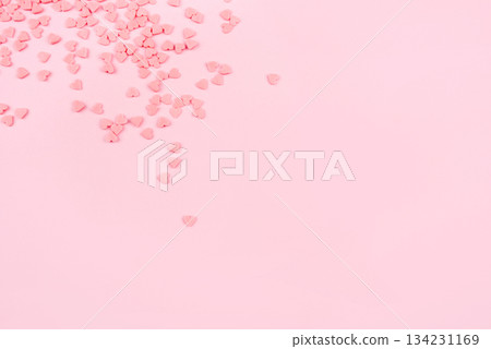 Pink background with tiny hearts. Valentine's day concept. Pink background with tiny hearts. Valentine's day concept. 134231169