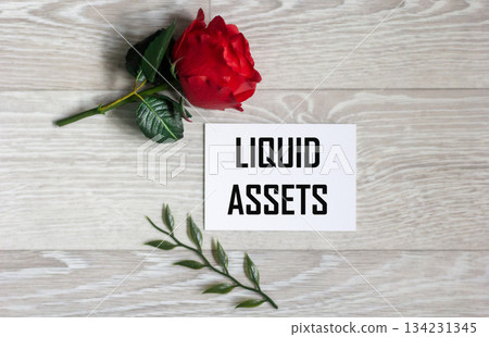 place LIQUID ASSETS on a notepad. View from above. Business place LIQUID ASSETS on a notepad. View from above. Business 134231345