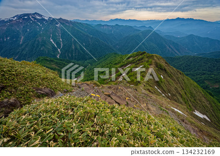 View of the Asahi-dake, Oze, and Joshu Hotaka mountain ranges from the climb up the Nishikuro Ridge of Tanigawa-dake View of the Asahi-dake, Oze, and Joshu Hotaka mountain ranges from the climb up the Nishikuro Ridge of Tanigawa-dake 134232169