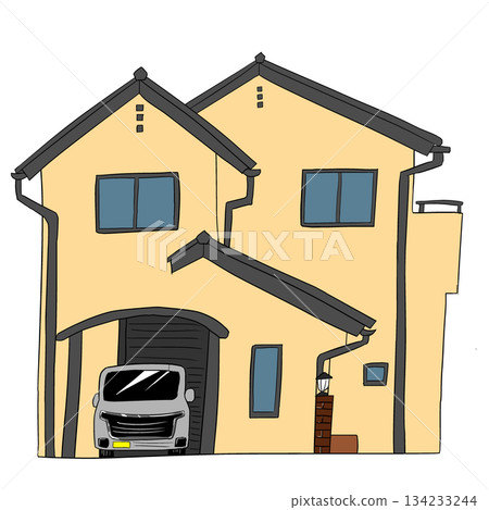 Simple house facade illustration Simple house facade illustration 134233244
