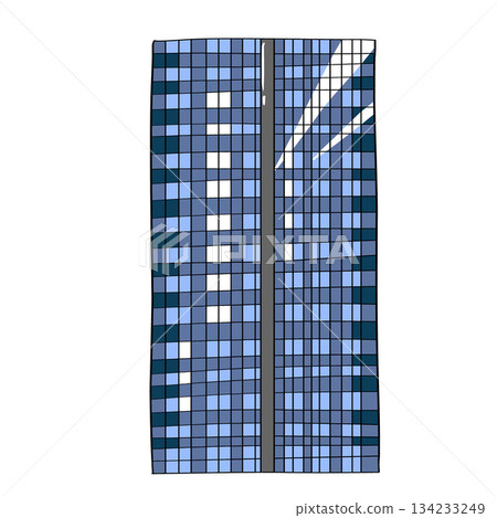 簡單的高層建築正面插圖 簡單的高層建築正面插圖 134233249