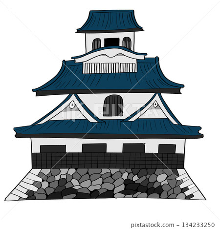 Simple Japanese castle front illustration Simple Japanese castle front illustration 134233250