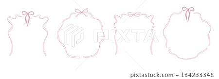 Elegant Doily Frame Set with Whimsical Ribbon Accents 134233348