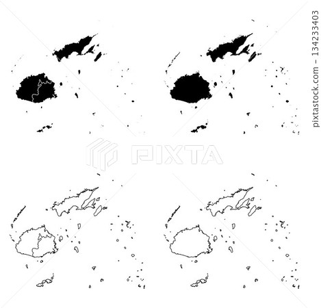 Fiji Outline and Solid Fill Map Set. Fiji Outline and Solid Fill Map Set. 134233403