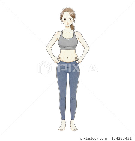 女性腰部腹部脂肪減肥 女性腰部腹部脂肪減肥 134233431