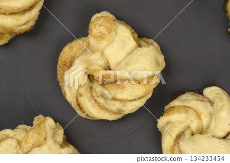 Unbaked Cardamom Roll Close-up 134233454