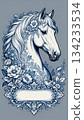 手绘复古画风马插画 134233534