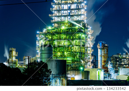 [Kanagawa Prefecture] Kawasaki City Ogimachi Factory Night View 134233542