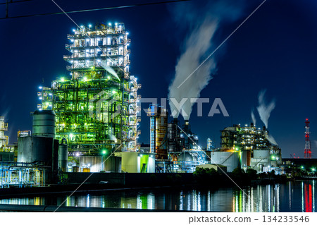 [Kanagawa Prefecture] Kawasaki City Ogimachi Factory Night View 134233546