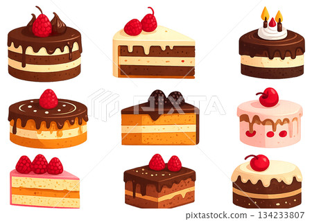蛋糕圖標集 134233807