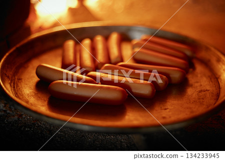 Close up grilled sausage Close up grilled sausage 134233945
