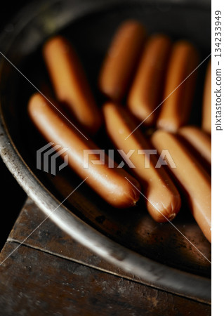 Close up grilled sausage Close up grilled sausage 134233949