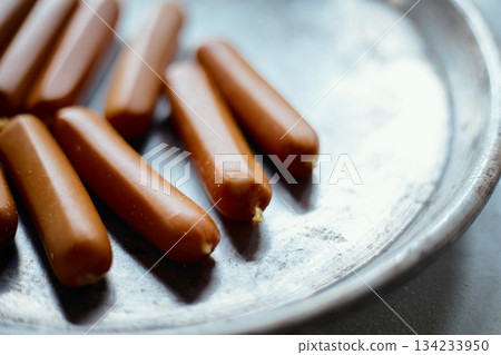 Close up grilled sausage Close up grilled sausage 134233950