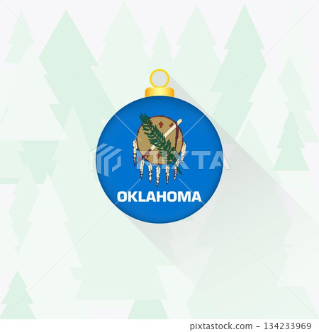 Oklahoma State Flag Christmas Decoration. 134233969