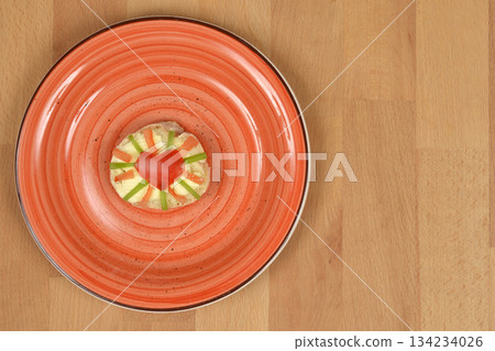 Appetizer on Orange Plate Appetizer on Orange Plate 134234026