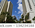 Honolulu hotel building and blue sky 134234188