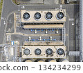 aerial view of cooling tower 134234299