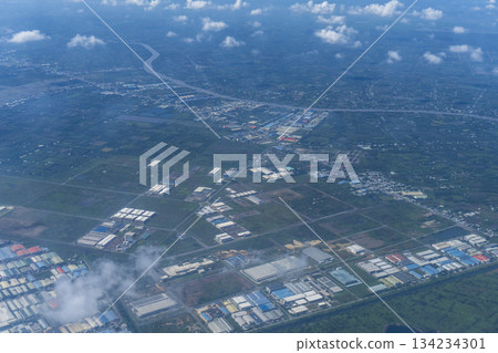 Aerial Landscape of Industrial Zones and Farmland in Vietnam Aerial Landscape of Industrial Zones and Farmland in Vietnam 134234301
