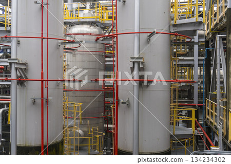 Distillation Columns and Process Towers at Petrochemical Plant Distillation Columns and Process Towers at Petrochemical Plant 134234302