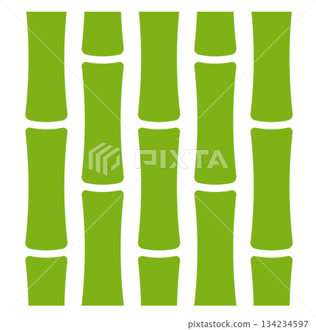 A green bamboo plant with green leaves 134234597