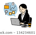 Business Woman working on a computer Business Tools 01 134234601