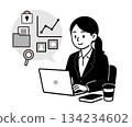 Business Woman working on a computer Business Tools 02 134234602