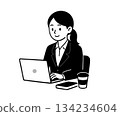 Business Woman working on a computer 02 134234604