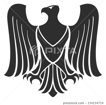 A black eagle with its wings spread out A black eagle with its wings spread out 134234714