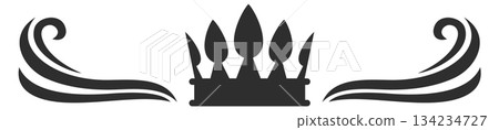 A crown with four points is drawn in black 134234727