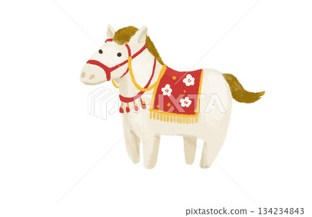 Cute lucky charm illustrations for the Year of the Horse 134234843