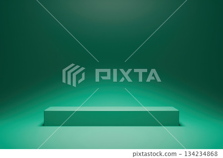 Empty 3D studio corner background in deep forest green with lighting Empty 3D studio corner background in deep forest green with lighting 134234868