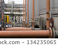 Large industrial plant with many pipes and tanks 134235065