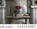 Industrial Steam Line with Control Valve and Steam Release 134235067