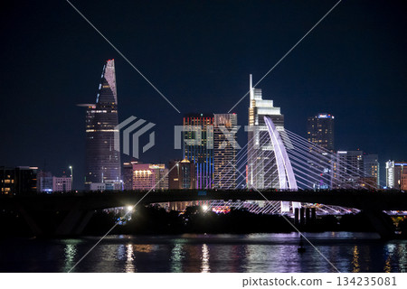 modern city at night, Saigon modern city at night, Saigon 134235081