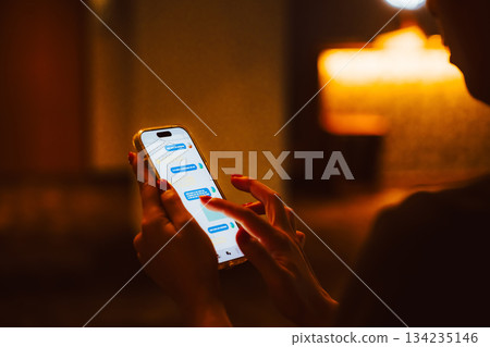 Smartphone message handling at night Smartphone message handling at night 134235146