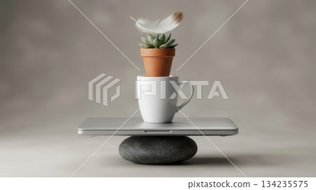 Surreal Gravity Defying Office Objects Balance Art Surreal Gravity Defying Office Objects Balance Art 134235575