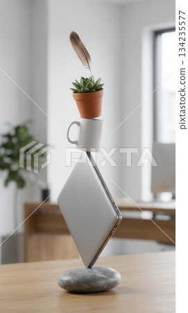 Surreal Gravity Defying Office Objects Balance Art Surreal Gravity Defying Office Objects Balance Art 134235577