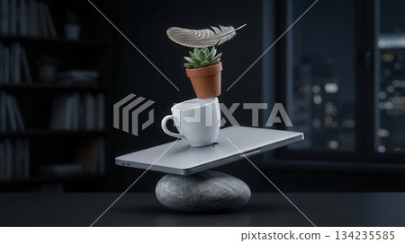 Surreal Gravity Defying Office Objects Balance Art Surreal Gravity Defying Office Objects Balance Art 134235585
