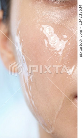 Deep Hydration Moisture Barrier On Female Face Glass Skin Look 134235634