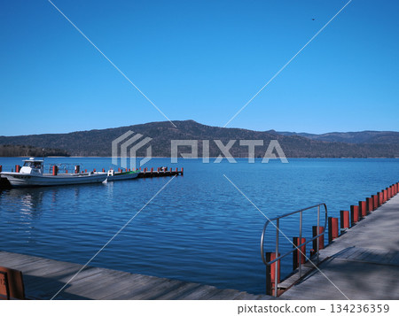 Lake Akan and a clear sky Lake Akan and a clear sky 134236359