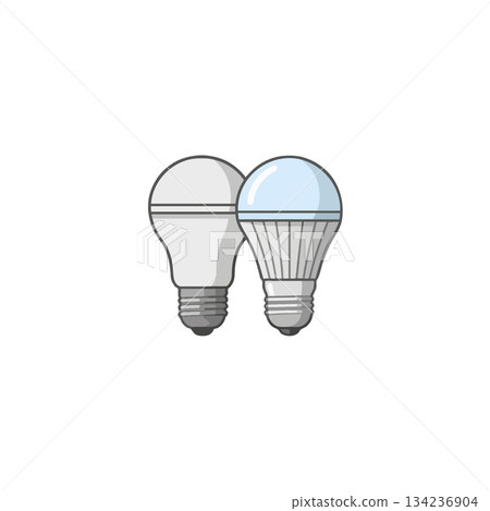Conceptual illustration of modern energy saving led light bulbs for eco friendly illumination and Conceptual illustration of modern energy saving led light bulbs for eco friendly illumination and 134236904