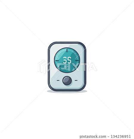 Stylized digital timer illustration showcasing countdown display against clean background for 134236951