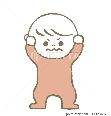 孩子抱著頭 粉紅色 134236970