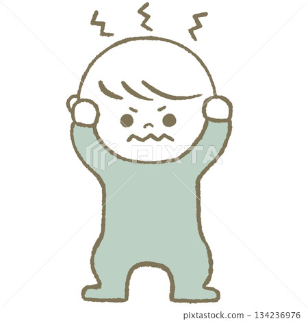 Child holding his head, light blue Child holding his head, light blue 134236976