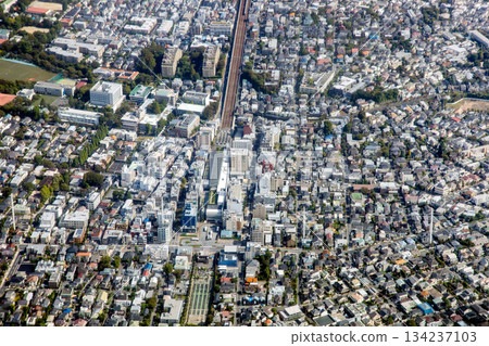 Aerial view of the Odakyu Line's Seijo Gakuenmae Station area Aerial view of the Odakyu Line's Seijo Gakuenmae Station area 134237103